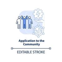 Application to community blue light concept icon. Sustainable energy plan abstract idea thin line illustration. Isolated outline drawing. Editable stroke. vector