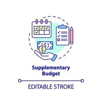 Supplementary budget concept icon. Additional financial program. Budgeting type abstract idea thin line illustration. Isolated outline drawing. Editable stroke. vector