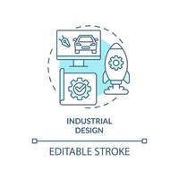 Industrial design turquoise concept icon. Competitive job candidate skill abstract idea thin line illustration. Isolated outline drawing. Editable stroke. vector