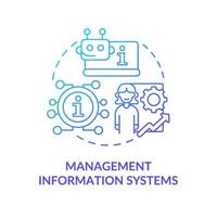 Management information systems blue gradient concept icon. Business performance improvement abstract idea thin line illustration. Isolated outline drawing. vector