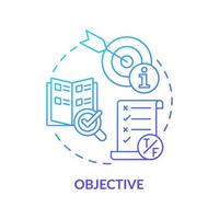 Objective blue gradient concept icon. Information type abstract idea thin line illustration. Laboratory results. Representing facts. Isolated outline drawing. vector