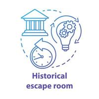 Historical escape room blue gradient concept icon. Theme quest idea thin line illustration. History subject. Back in time. Game about past, medieval, ancient times. Vector isolated outline drawing