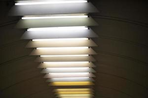 Light on ceiling. Fluorescent lamps. photo