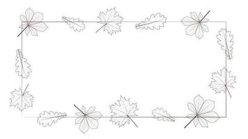 Autumn leaf frame in the outline style vector