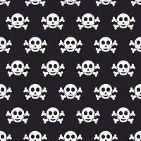 cráneo y huesos de patrones sin fisuras. fondo pirata, rockero, peligroso y venenoso. vector
