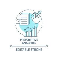 Prescriptive analytics turquoise concept icon. Business data management type abstract idea thin line illustration. Isolated outline drawing. Editable stroke. vector