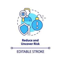 Reduce and uncover risk concept icon. Benefit of stakeholder management abstract idea thin line illustration. Isolated outline drawing. Editable stroke. vector