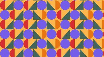 abstract geometric infinite pattern. colored triangles and circles vector