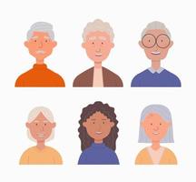 un grupo de ancianos. hombres y mujeres de la tercera edad vector