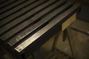 Steel profile. Metal parts. Iron rods. photo