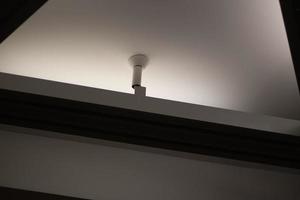 Light design. Lighting equipment on ceiling. Architecture details. photo