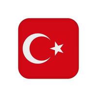 Turkey flag, official colors. Vector illustration.