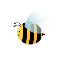 ilustración de vector de abeja de dibujos animados. lindo abejorro aislado en un fondo blanco