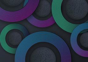 Abstract Overlap Layers Blue and Purple Gradient Line Decoration on Dark Background with Copy Space vector