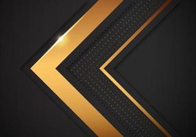 Abstract Luxury Geometric Overlapping on Black Background with Glitter and Golden Lines Glowing Dots Combinations vector