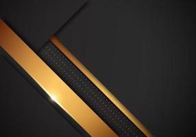 Abstract Luxury Geometric Overlapping on Black Background with Glitter and Golden Lines Glowing Dots Combinations vector