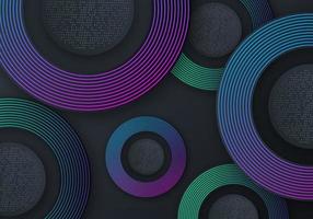 Abstract Overlap Layers Blue and Purple Gradient Line Decoration on Dark Background with Copy Space vector