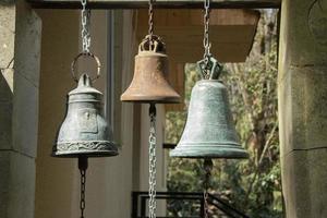 Ancient bells. Steel bells for sound extraction. photo