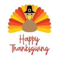 Vector Illustration of a Happy Thanksgiving Day Celebration Design with Cartoon Turkey T shirt Design
