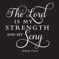 The Lord is My Strength and My Song T-Shirt vector