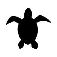 tortugas silueta vector blanco y negro