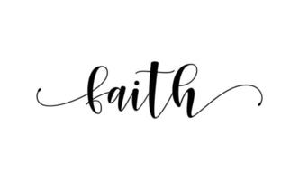 faith calligraphy text with swashes vector