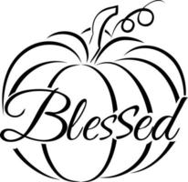 blessed pumpkin inscription, on a white background. vector