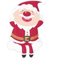 Santa Claus Sitting Atop the Clouds-a Christmas Cartoon Character vector