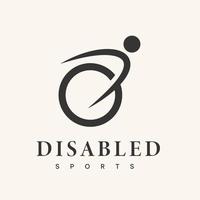 Inspiration wheelchair logo design for people with disabilities fast sports symbol. Simple modern design logo illustration. vector