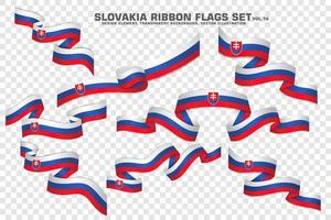 conjunto de banderas de cinta de eslovaquia, diseño de elementos. ilustración vectorial vector