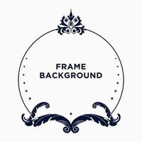 Vintage Background Frame Border Dark Blue Color Template vector