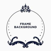 Vintage Background Frame Border Dark Blue Color Template vector