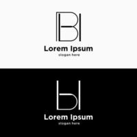 establecer dos letras de estilo bh monograma línea delgada plantilla de logotipo de identidad moderna vector