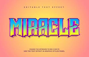 Miracle editable text effect template vector