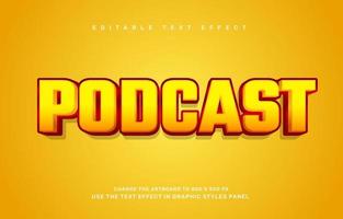 Podcast editable text effect template vector