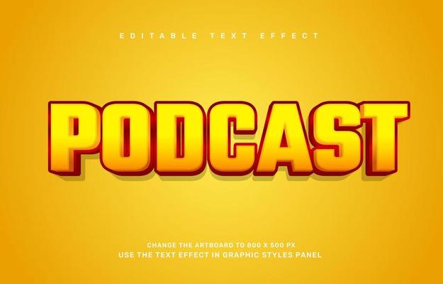 Podcast editable text effect template