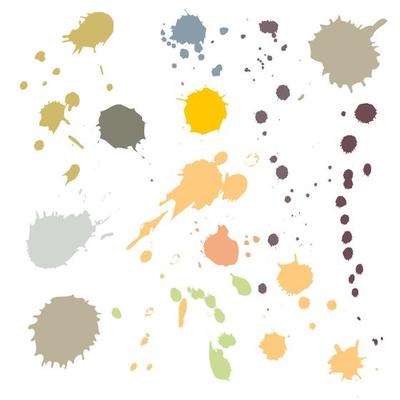 Color ink splashes. Grunge splatters. Abstract background. Grunge text banners