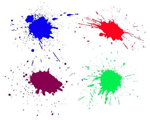 Color ink splashes. Grunge splatters. Abstract background. Grunge text banners