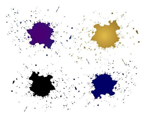 Color ink splashes. Grunge splatters. Abstract background. Grunge text banners