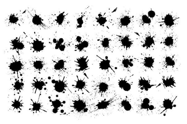 Color ink splashes. Grunge splatters. Abstract background. Grunge text banners