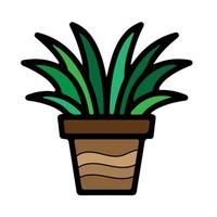 Vector illustration of plant pot. Flower pot web icon.