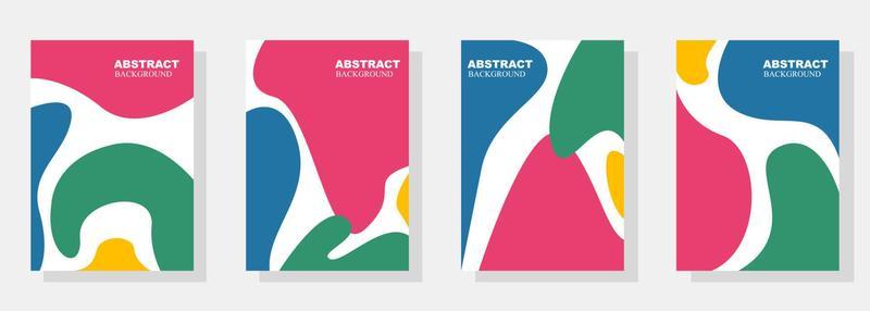 set of colorful abstract cover backgrounds with A4 format.  background, pattern, color, abstract, vector, texture, shape, fun, modern, design, graphic, geometric, line, cool, splash
