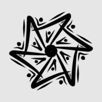 Abstract vector, black and white radial style. Simple and attractive Mosaic Type vector