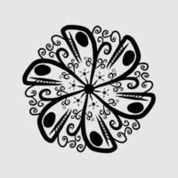Abstract vector, black and white radial style. Simple and attractive Mosaic Type vector