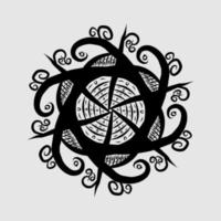 Abstract vector, black and white radial style. Simple and attractive Mosaic Type vector