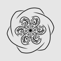 Abstract vector, black and white radial style. Simple and attractive Mosaic Type vector