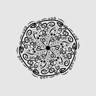 Abstract vector, black and white radial style. Simple and attractive Mosaic Type
