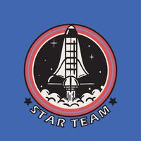 space star team retro vector