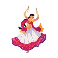 indian woman dancing vector