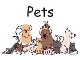 mascotas animales lindos vector